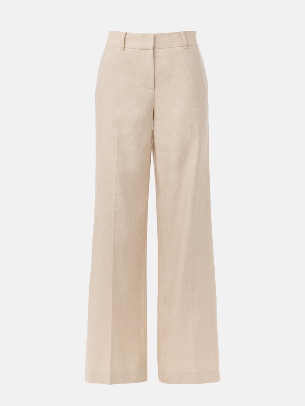 Wide-Leg High-Rise Trousers in Light Beige - Picture 5 of 9